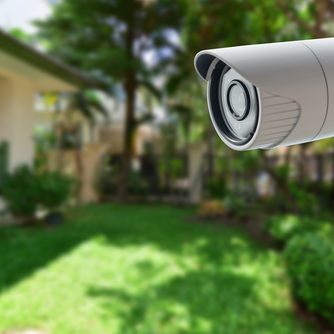 Image of outdoor camera provided by nc residential security system from Protection Systems, inc.